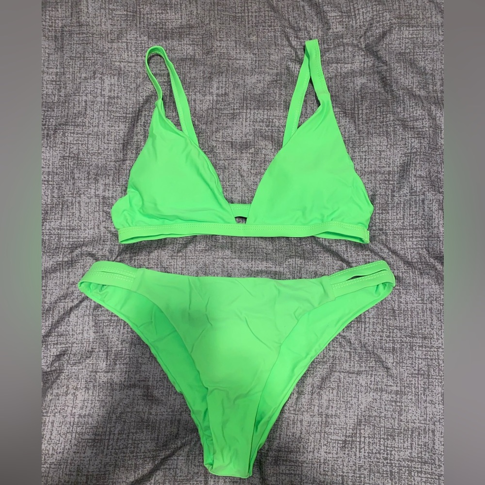Lime green 2 piece swimsuit